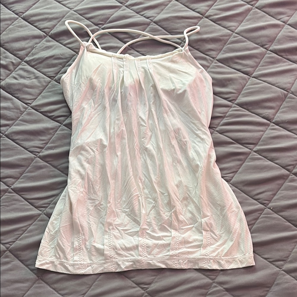 Lululemon white bubble tank - low back